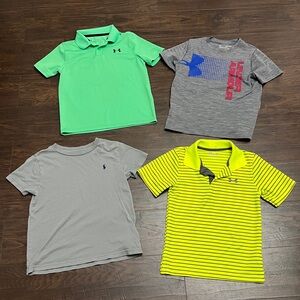 Under Armour Boys Lot Polo & Tee Set - Neon Green, Gray, Neon Yellow